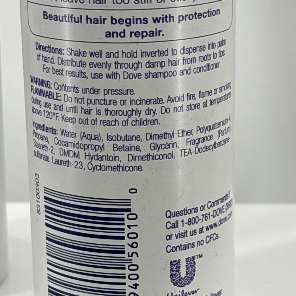 2 Dove Body & Lift Volumizing Mousse 7 oz Hair Styling Foam For Fine Limp Hair